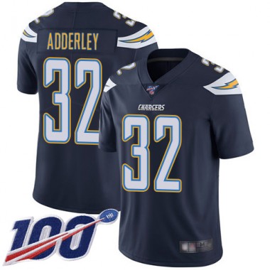 Los Angeles Chargers NFL Football Nasir Adderley Navy Blue Jersey Men Limited 32 Home 100th Season Vapor Untouchable